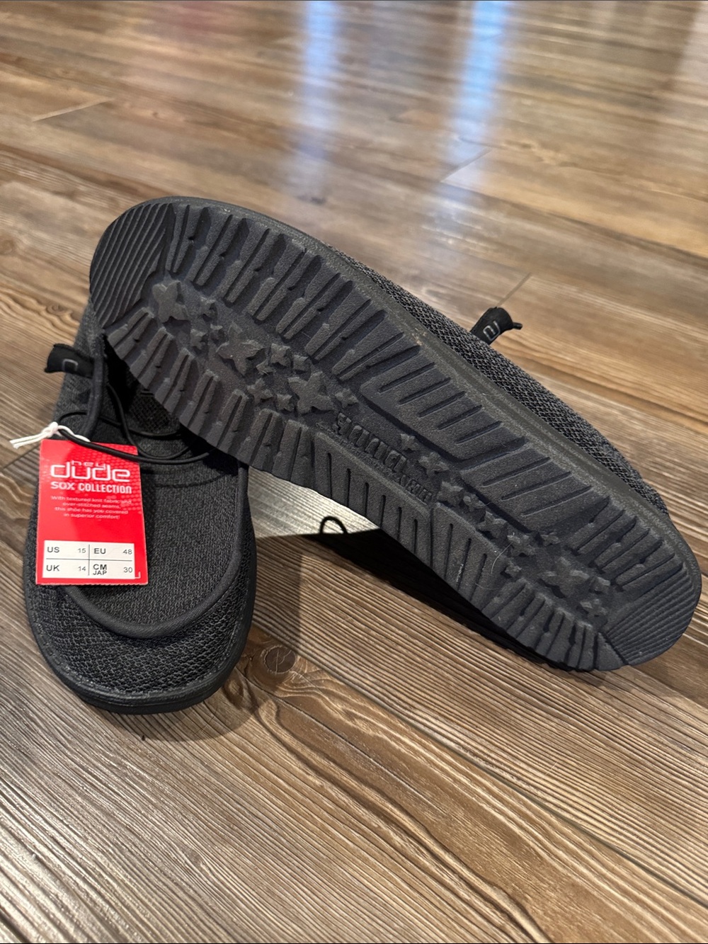 Hey Dude Charcoal Gray Wally Sox Men's Slip-On Loafers - Picture 3 of 4